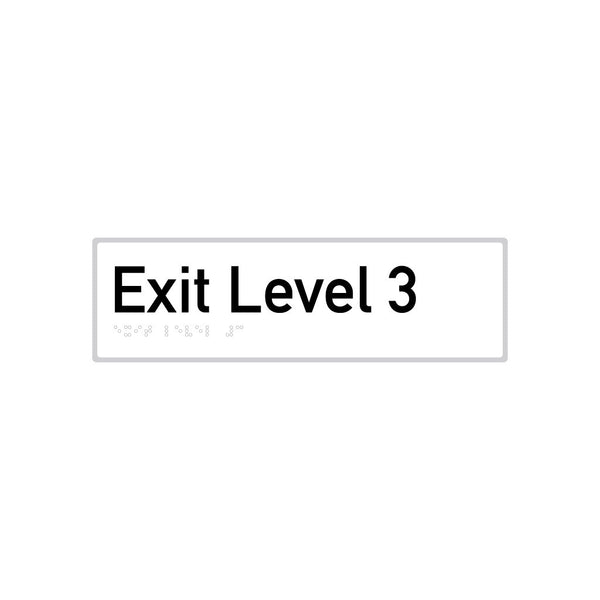 Exit Level 3, SNA Aluminium with White Background. (03 Exit A White)