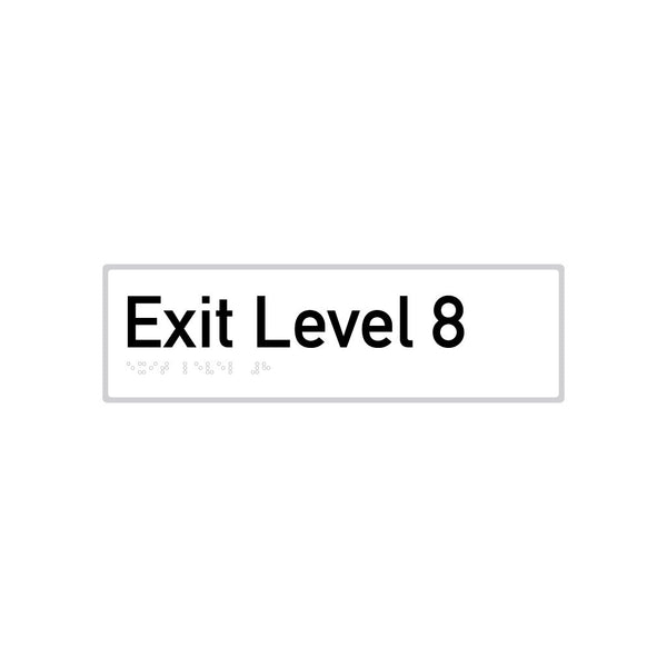 Exit Level 8, SNA Aluminium with White Background. (08 Exit A White)