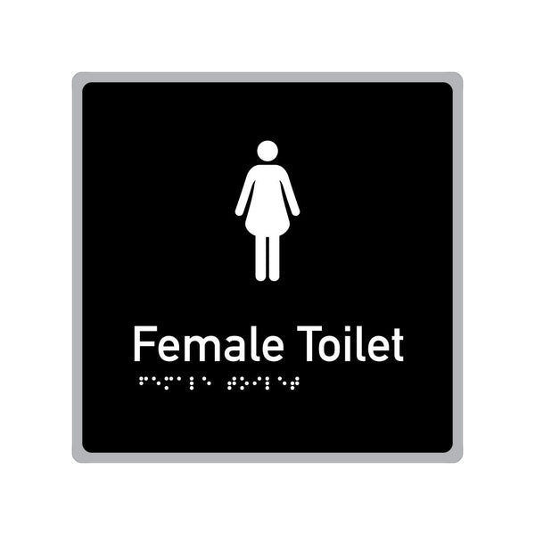 Female Toilet, SNA Aluminium "Mono" with Black Background. (K FT 101)