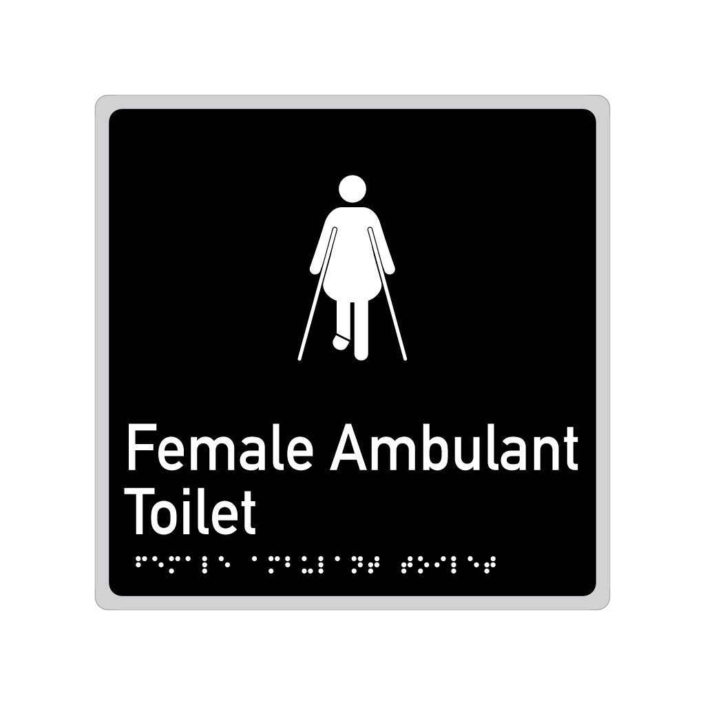 Female Ambulant Toilet, SNA Aluminium "Mono" with Black Background. (K FAT 103)