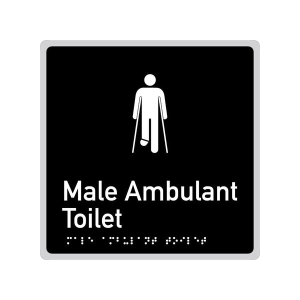 Male Ambulant Toilet, SNA Aluminium "Mono" with Black Background. (K MAT 104)