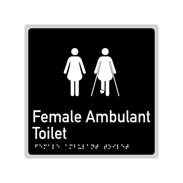 Female Ambulant Toilet, SNA Aluminium "Mono" with Black Background. (K FAT 105)