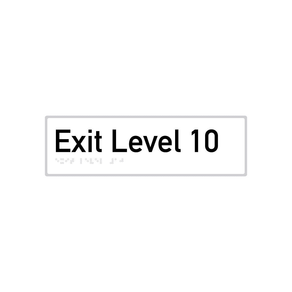 Exit Level 10, SNA Aluminium with White Background. (10 Exit A White)