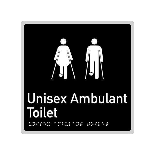 Unisex Ambulant Toilet, SNA Aluminium "Mono" with Black Background. (K UAT 110)