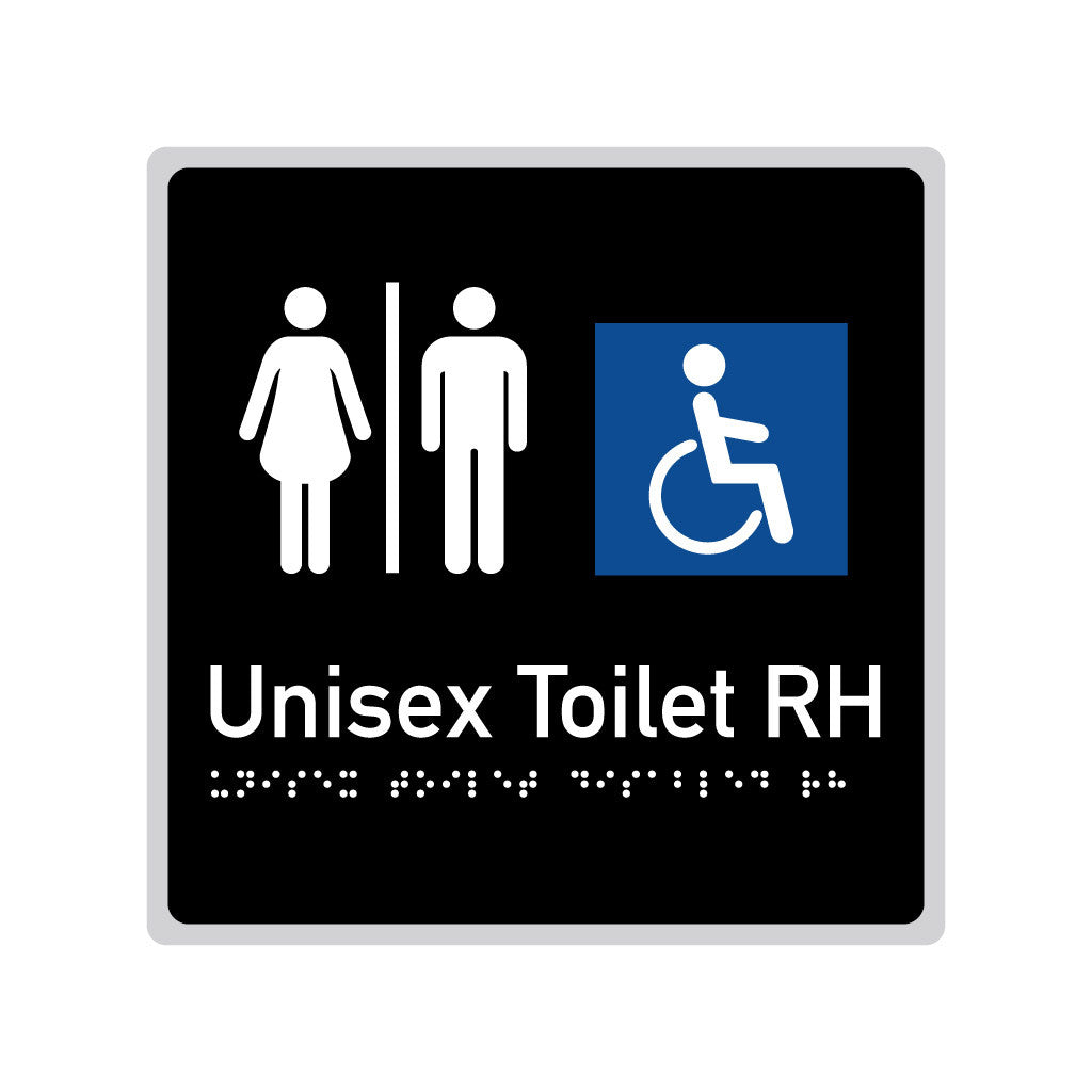 Unisex Toilet RH, SNA Aluminium "Mono" with Black Background. (K UTR 111)