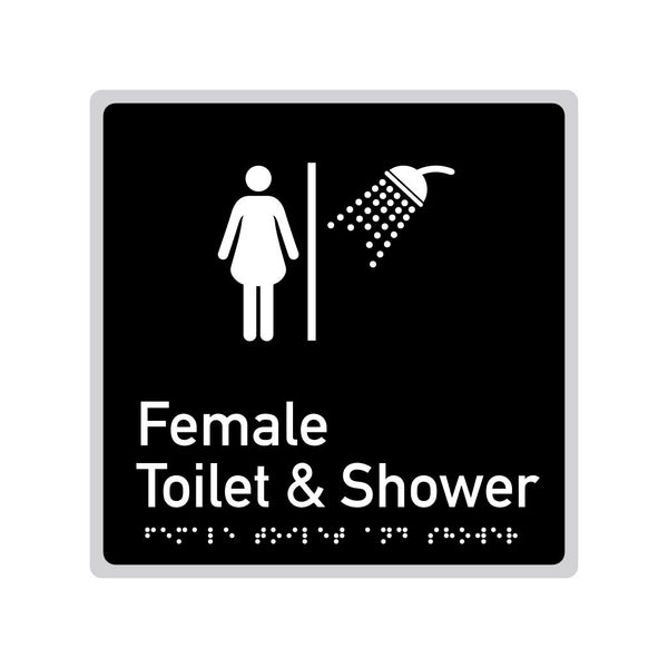 Female Toilet & Shower, SNA Aluminium "Mono" with Black Background. (K FTS 117)