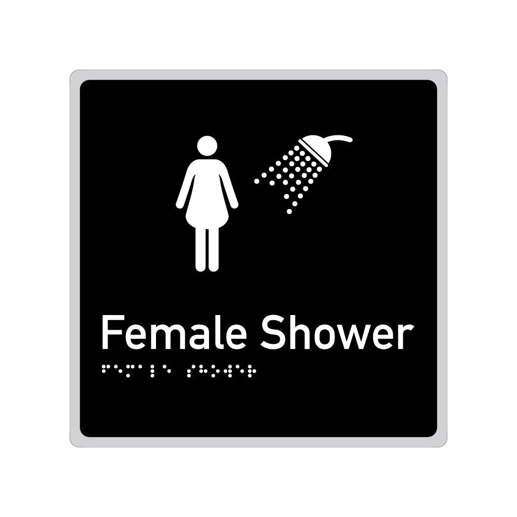 Female Shower, SNA Aluminium "Mono" with Black Background. (K FS 125)