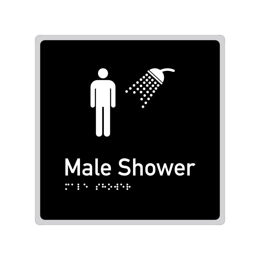 Male Shower, SNA Aluminium "Mono" with Black Background. (K MS 126)