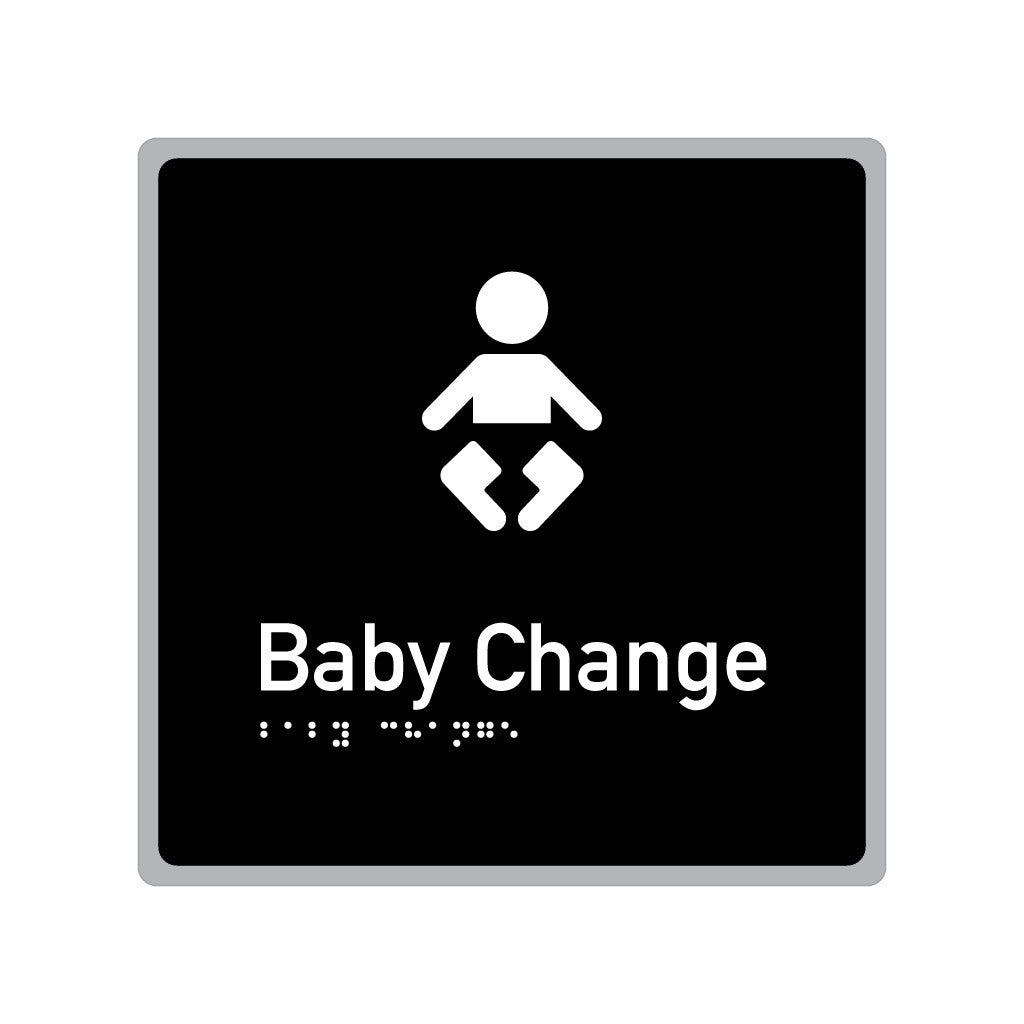 Baby Change, SNA Aluminium "Mono" with Black Background. (K BC 128)