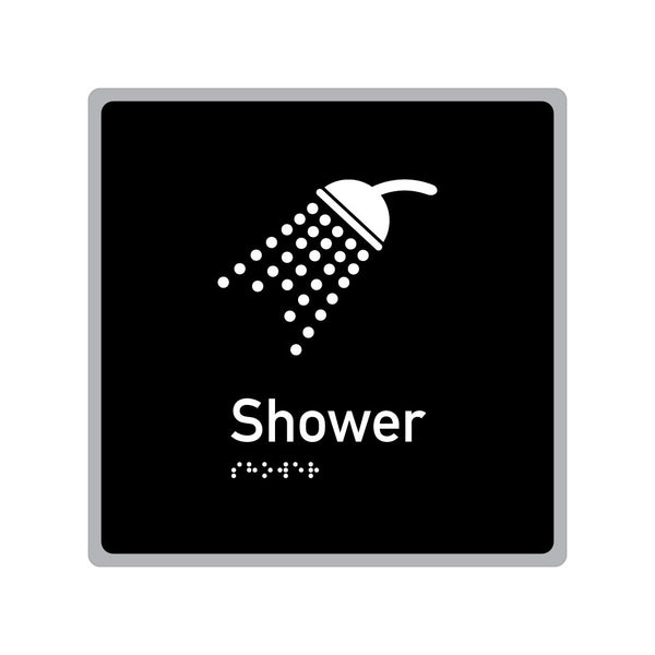 Shower, SNA Aluminium "Mono" with Black Background. (K S 130)