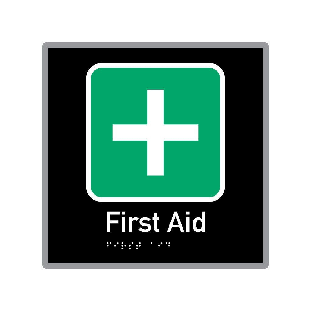 First Aid, SNA Aluminium "Mono" with Black Background. (K FA 132)