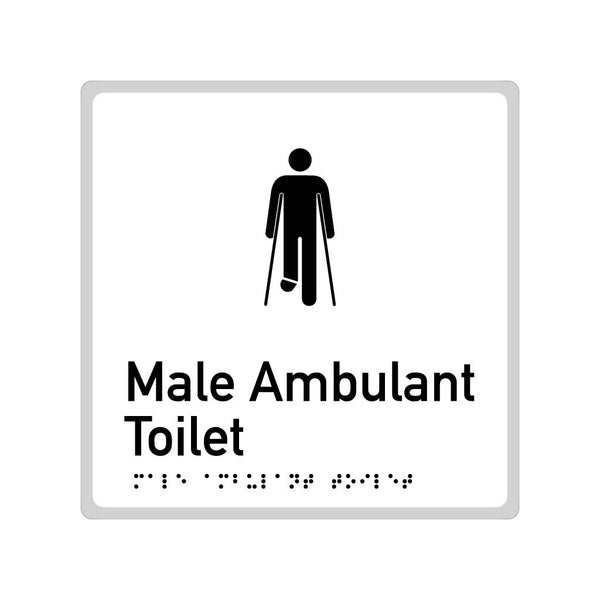 Male Ambulant Toilet, SNA Aluminium "Mono" with White Background. (W MAT 204)