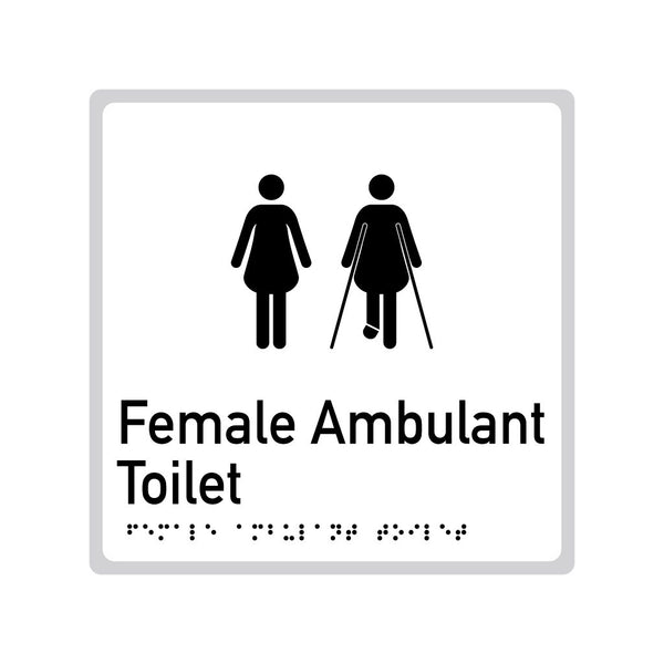 Female Ambulant Toilet, SNA Aluminium "Mono" with White Background. (W FAT 205)