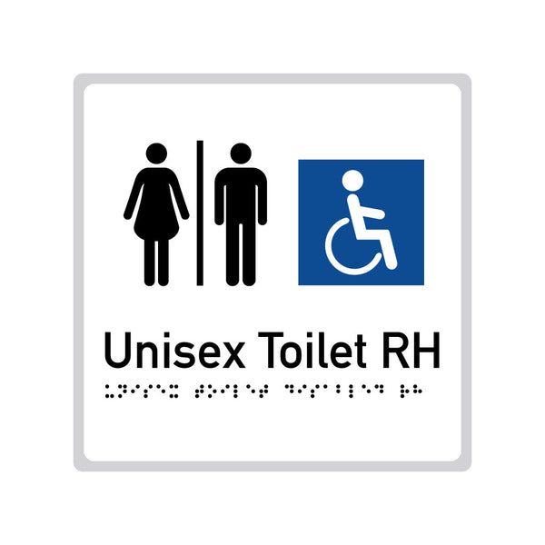 Unisex Toilet RH, SNA Aluminium "Mono" with White Background. (W UTR 211)