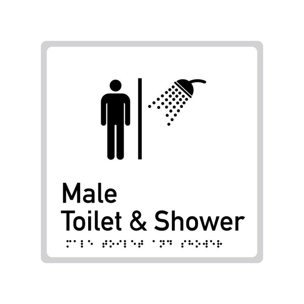 Male Toilet & Shower, SNA Aluminium "Mono" with White Background. (W MTS 218)
