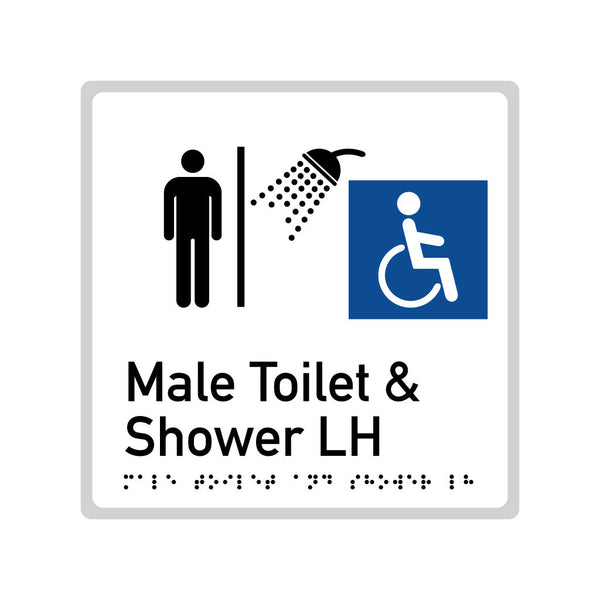 Male Toilet & Shower LH, SNA Aluminium "Mono" with White Background. (W MTSL 224)