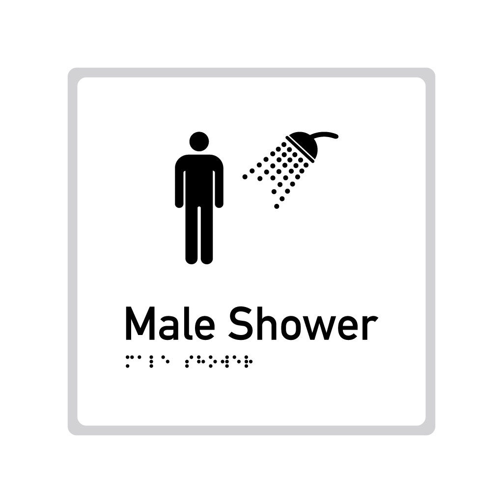 Male Shower, SNA Aluminium "Mono" with White Background. (W MS 226)