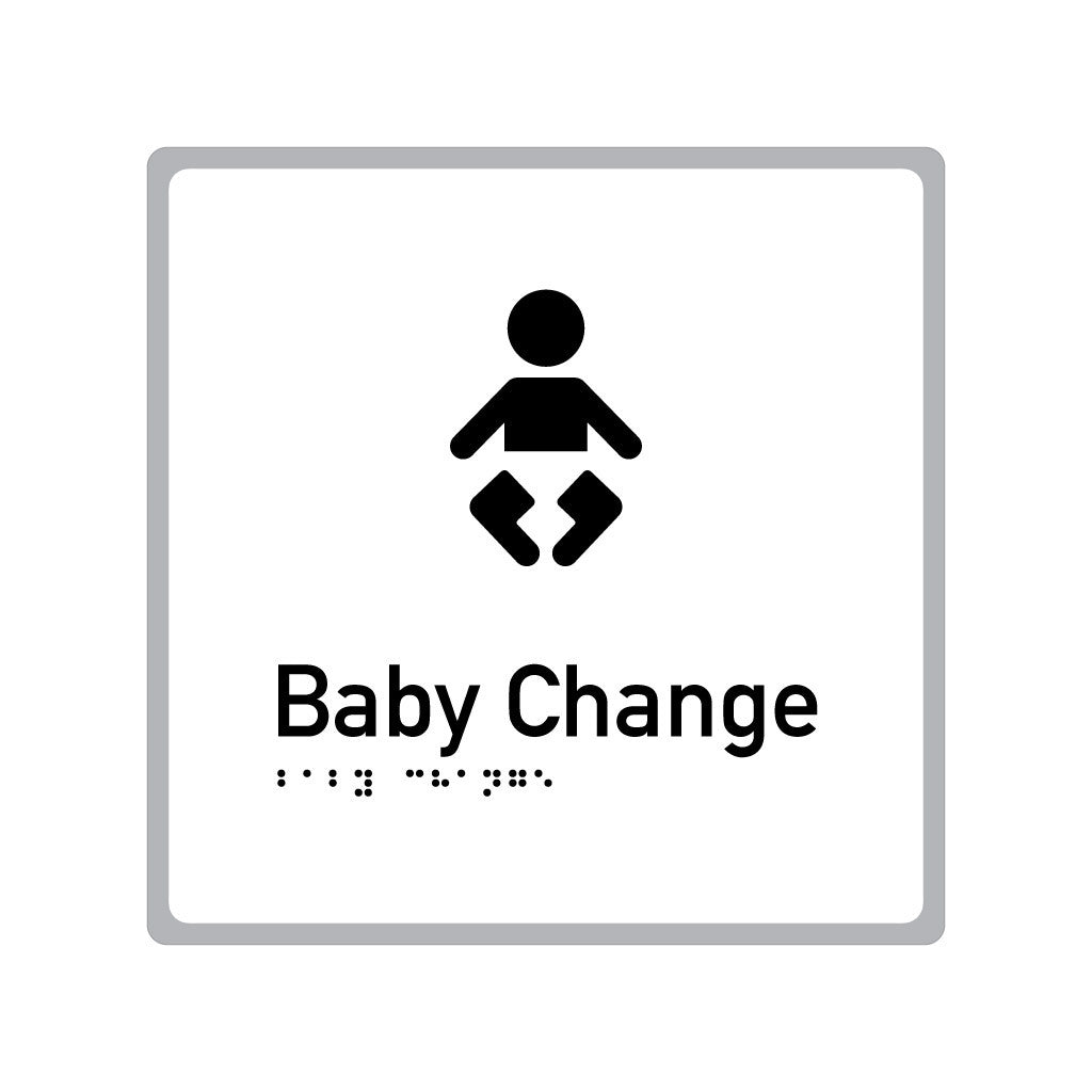 Baby Change, SNA Aluminium "Mono" with White Background. (W BC 228)