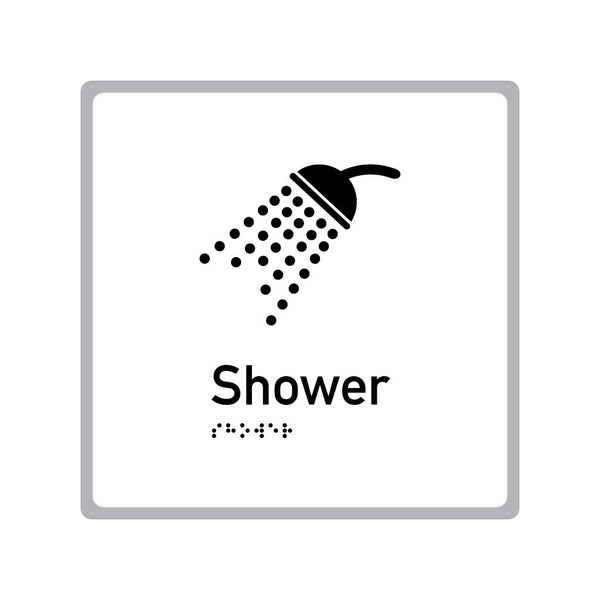 Shower, SNA Aluminium "Mono" with White Background. (W S 230)