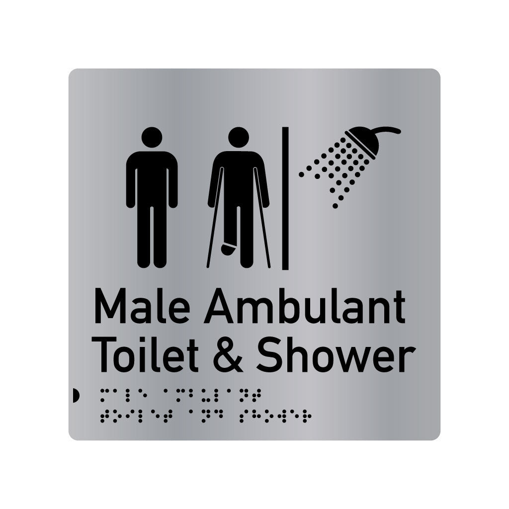 Male Ambulant Toilet & Shower, SNA Aluminium with Classic design. (AC MATS 320)