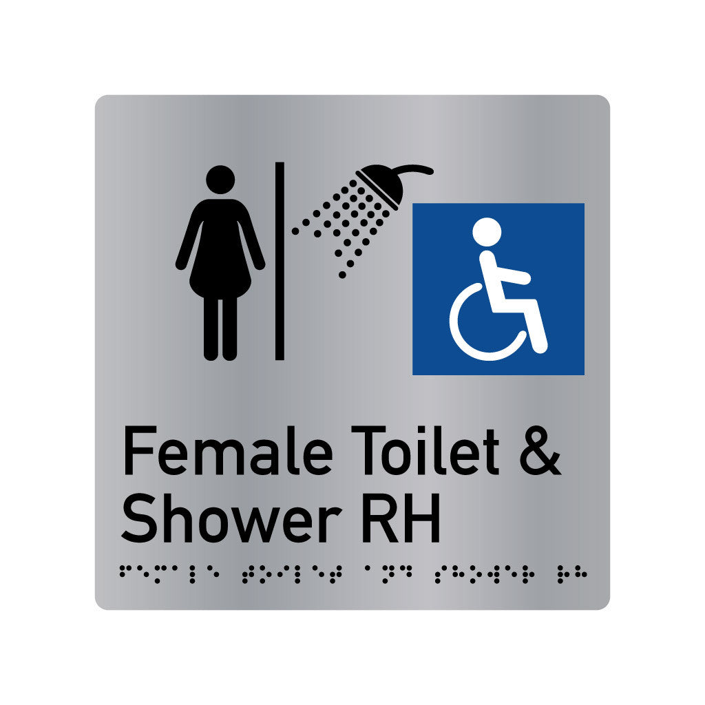 Female Toilet & Shower RH, SNA Aluminium with Classic design. (AC FTSR 321)