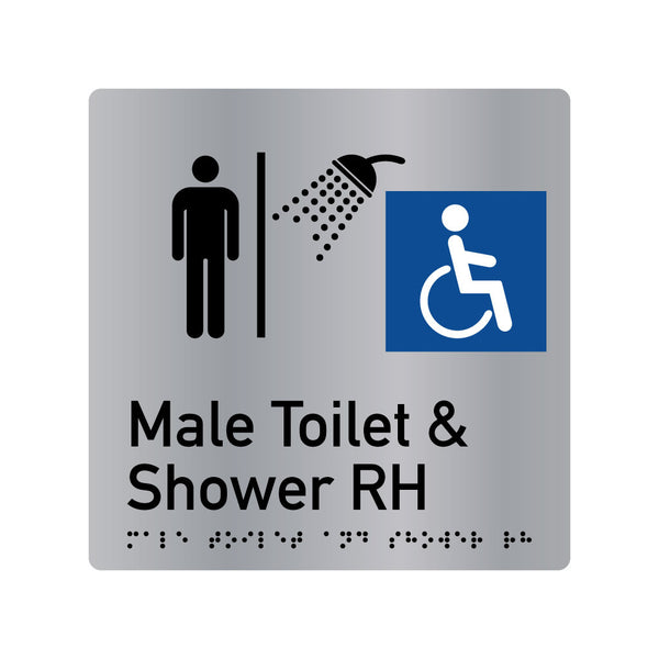 Male Toilet & Shower RH, SNA Aluminium with Classic design. (AC MTSR 322)