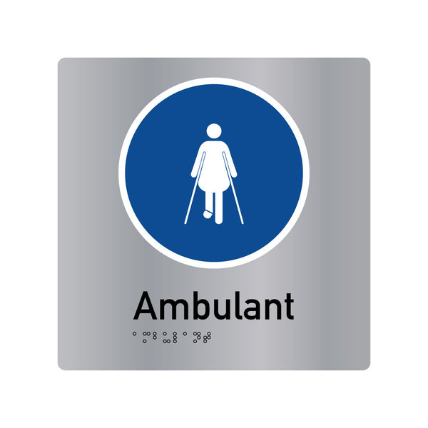 Ambulant Female, SNA Aluminium Blue Circle with White Border. (BC AF 407)