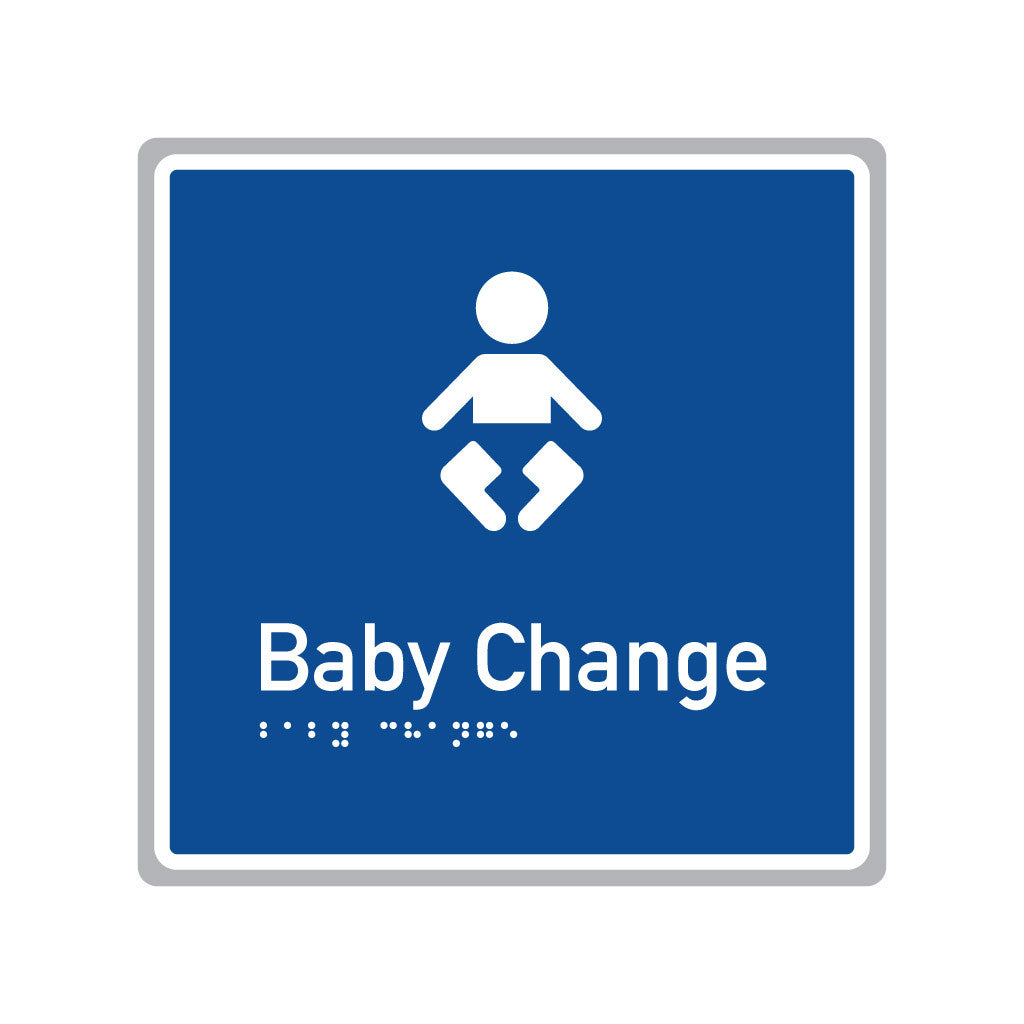 Baby Change, SNA Aluminium, Blue Back with White Border. (BWB BC 528)