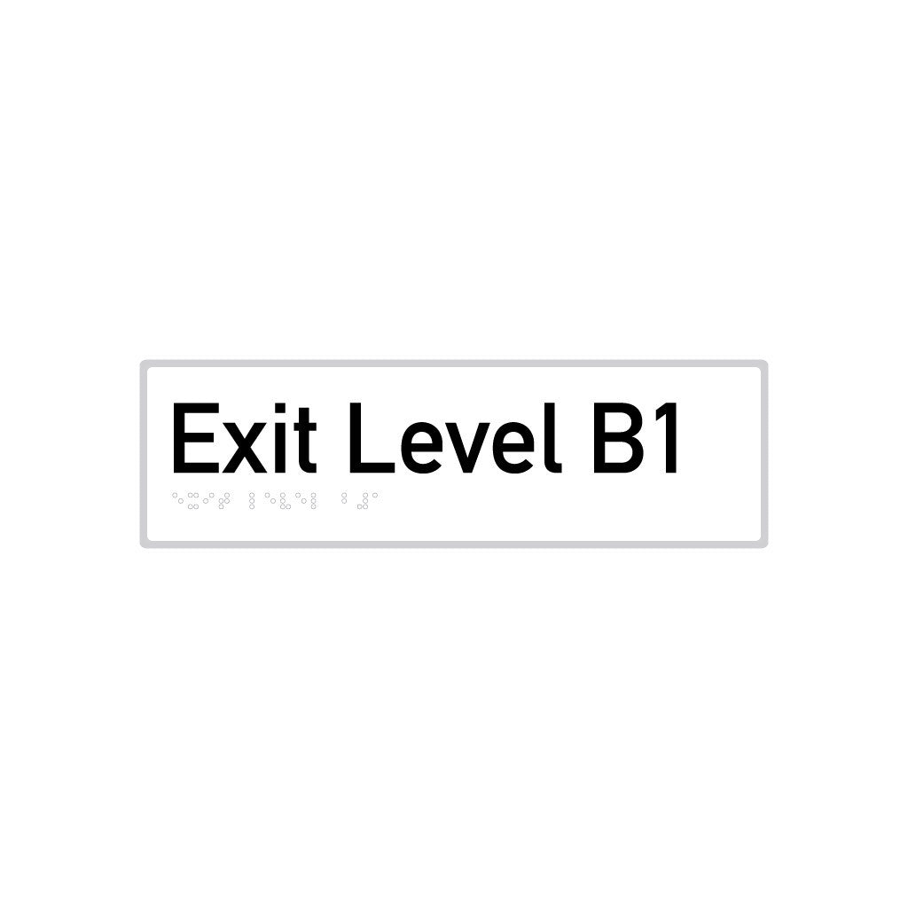 Exit Level B1, SNA Aluminium with White Background. (B1 Exit A White)