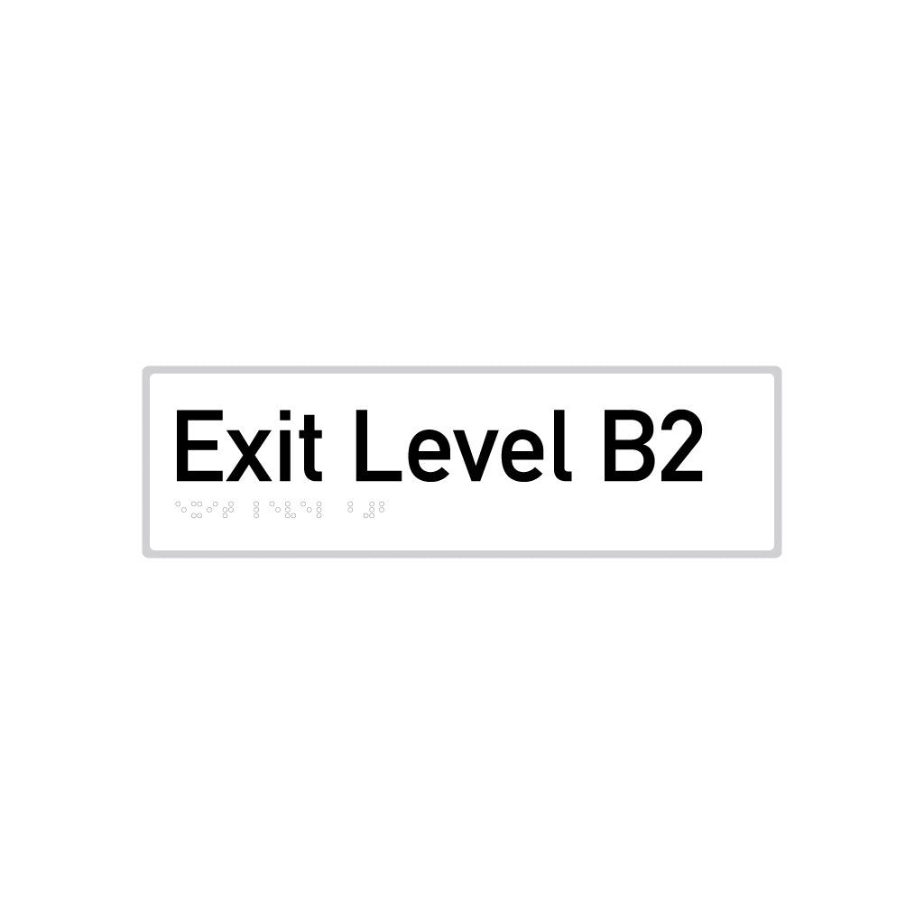 Exit Level B2, SNA Aluminium with White Background. (B2 Exit A White)