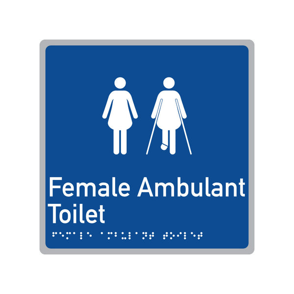 Female Ambulant Toilet, SNA Aluminium, Blue Background. (BL FAT 605)