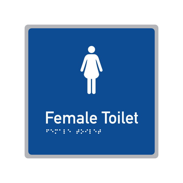 Female Toilet, SNA Aluminium, Blue Background. (BL FT 601)