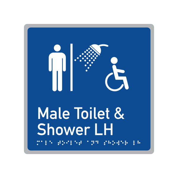 Male Toilet & Shower LH, SNA Aluminium, Blue Back. (BL MTSL 624)
