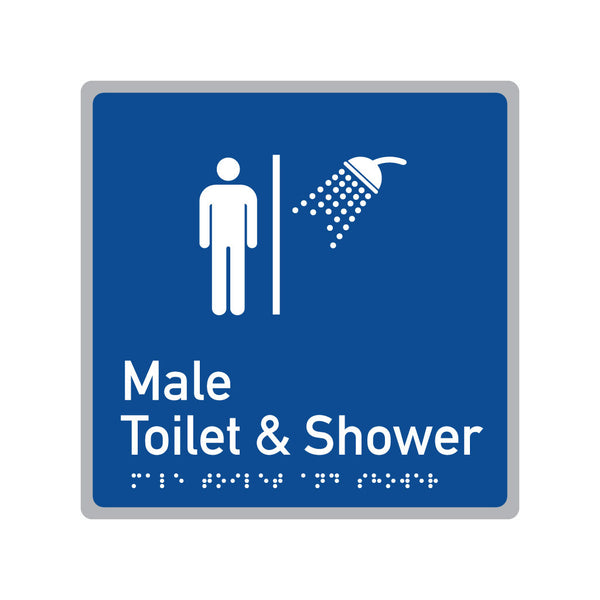 Male Toilet & Shower, SNA Aluminium, Blue Background. (BL MTS 618)