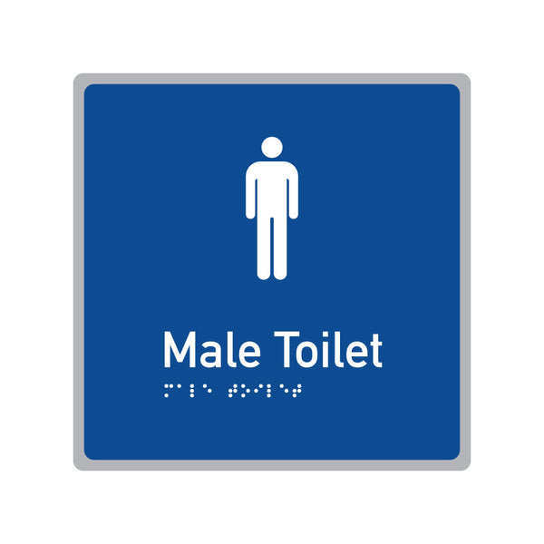 Male Toilet, SNA Aluminium, Blue Background. (BL FT 602)