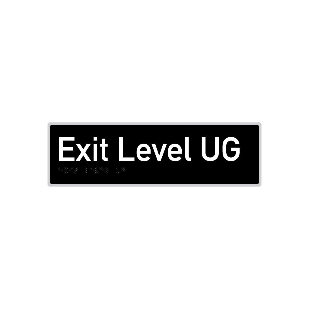 Exit Level UG, SNA Aluminium with Black Background. (UG Exit A Black)
