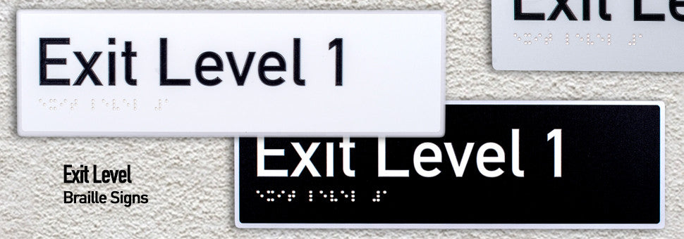 Exit Level Braille Signs